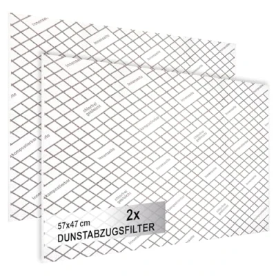 Bild av COM FOUR® 2x fläktfilter för fläkt med hög filterprestanda 1 mm platt filter universal, kan skäras till mättnadsindikator 100% komposterbar 57 x 47 cm (Med indikator 2 stycken)