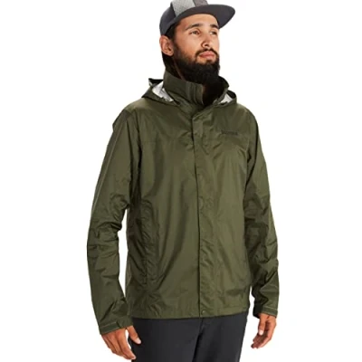 Bild av Marmot PreCip Eco Jacket, Vattentät regnjacka, vindtät regnrock, andningsaktiv, vikbar Hardshell Windbreaker, ideal vid cykling och vandring, Män, Nori, S