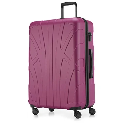 Bild av Suitline resväska i 3 storlekar, vagnset rullväska hardshell (55 cm, 66 76 cm) tvillinghjul, 15 olika färger, rosa, handbagage
