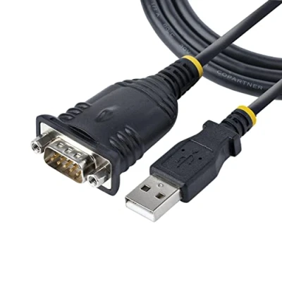 Bild av StarTech.com Kabel på 1m USB a Serie, Konversor DB9 Macho RS232 en USB, produktiv, Adaptador serie för PLC/Impresora/Escáner, Puerto COM, Windows/Mac (1P3FP SERIAL)