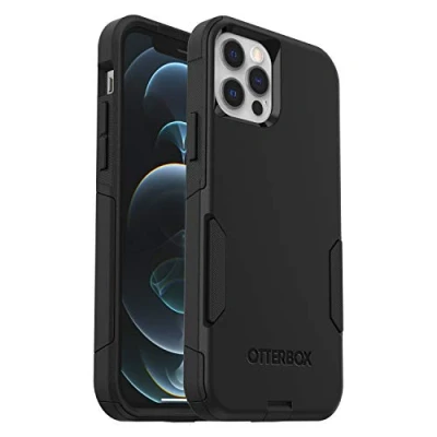 Bild av OtterBox Commuter skal för iPhone 12 / Pro, stöttåligt, fallsäkert, tåligt, skyddande skal, testad till militärstandard x3, antimikrobiellt skydd, Svart, Utan Förpackning