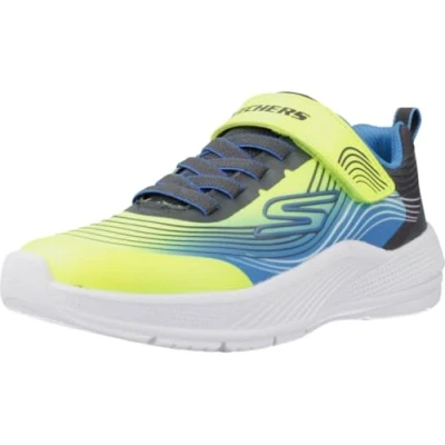 Bild av Skechers Microspec Advance Sneakers för barn, Storlek: 34, Yellow/blue/charcoal Textil/syntet