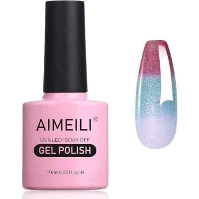 Bild av AIMEILI Kameleont gel nagellack, termisk polering skimmer färgskiftande gelpolish avblötläggning UV/LED för nagelkonstsalong gör det själv hem, lätt att applicera 10 ml 005