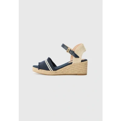 Bild av Tommy Hilfiger Dam Frans Canvas Medium Kil Fw0fw08879 Espadrillos, Blå rymd blå, 36 EU
