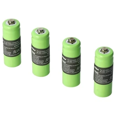 Bild av vhbw 4 x 2/3 AAA batteri, kompatibelt med Hagenuk Classico, iDect X1, X1i, X11, telefon och solcellslampor, trädgårdslampor (NiMH, 400 mAh, 1,2 V)
