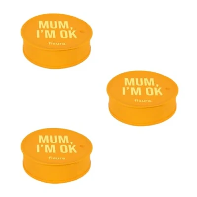 Bild av Fisura Lock med läkemedelssäker &quot;Mum, I&#039;m ok&quot; 3 stycken. Original dryckesskydd, återanvändbart dryckesskydd. Skydd av spillsäkert glas tillverkat silikon. stycken