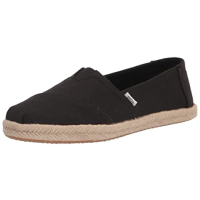 Bild av TOMS Alpargata rep för kvinnor, klassisk loafer, platt, Totalt svart, 40 EU