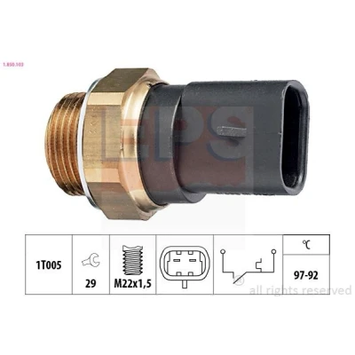 Bild av EPS 1.850.103 Interrupteur de température, ventilateur radiateur M22x1,5 Made in Italy OE Equivalent FIAT: Cinquecento, Seicento / 600 3/5 portes