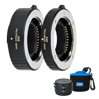 Bild av JJC M4/3 Mount AF TTL autofokus förlängningsrör 10 mm/16 mm för Olympus OM 1 E M5 III M1X M10 PL9 PL8 PL7 Panasonic G90 G9 GH5 GX9 GX85 DSLR kameror kropps och bakre linsskydd set