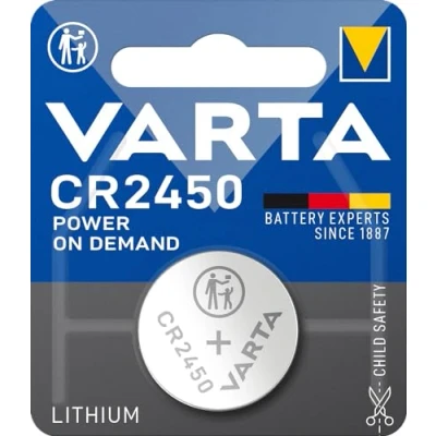 Bild av VARTA Batterier Knappbatterier CR2450, paket med 10, Power on Demand, Lithium, 3V, barnsäker förpackning, för Smart Home enheter, bilnycklar och andra applikationer