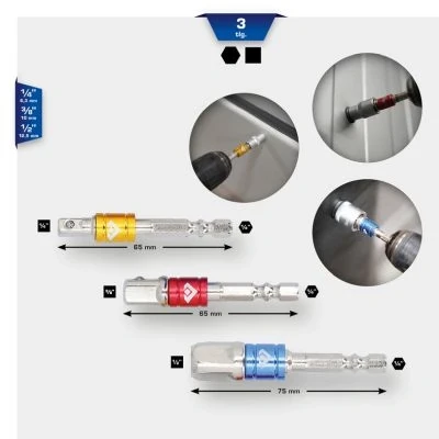 Bild av KS TOOLS BT053003 Coffret d&#039;embouts carrées adaptateurs 10 (3/8&quot;), 12,5 (1/2&quot;), 6,3 (1/4&quot;)