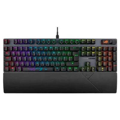 Bild av ASUS ROG Strix Scope II Mekaniskt tangentbord, NX Snow brytare, ABS tangentknappar, multifunktionskontroller och handledsstöd, AZERTY
