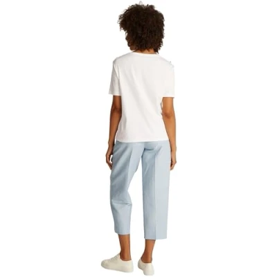 Bild av Tommy Hilfiger Stripe Tshirt med print, Storlek: XXS, Ecru