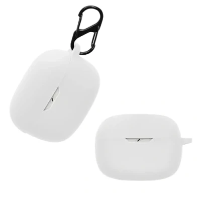 Bild av kwmobile fodral kompatibelt med JBL Wave Beam/Beam 2/Wave 200TWS silikonskyddshållare för öronsnäckor vit
