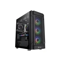 Bild av Thermaltake Versa T27 TG ARGB Mid tower utökad ATX genomskinlig sidopanel (härdat glas) ingen strömförsörjning (PS/2) svart USB/ljud