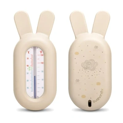 Bild av Suavinex, Babybadtermometer, kvicksilverfri badtermometer, exakt och färgskalad, säker, robust lätt att använda. Dreams design, beige