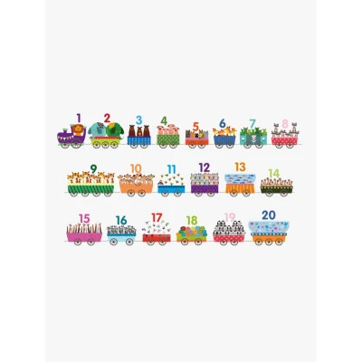 Bild av Barbo Toys 123 Pussel Tåg med Djur 20 Bitar