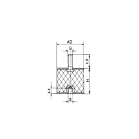 Bild av Netter Vibration NRE 15/25 Hårdhet 43sh Fjäder (max) 3,4 mm Max statisk belastning 8 kg