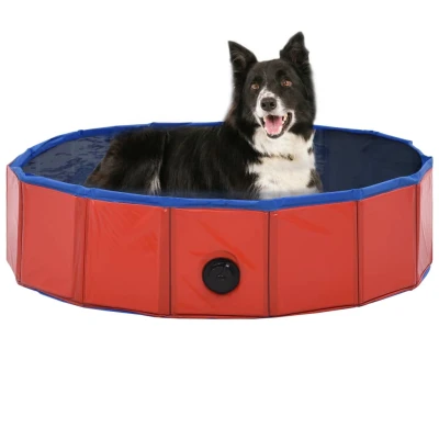Bild av Hopfällbar hundpool röd 80x20 cm PVC