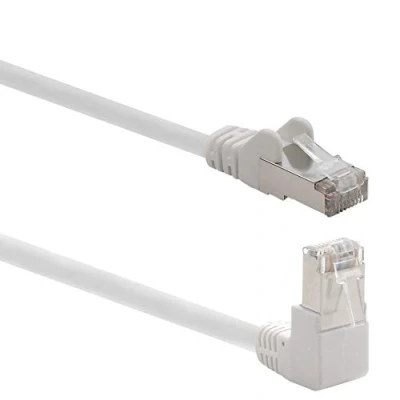 Bild av 1aTTack.de 366236 Cat.6 nätverkskabelvinkel 90 grader 5m vit 1 stycke Cat6 patchkabel (SFTP PIMF) 1000Mbit / s Rj 45 kontakt x meter