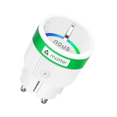 Bild av NOUS Matter Smart uttag med strömförbrukning, 16 A 3840 W, kompatibel Alexa, Google Home, Tuya, Apple Things, App fjärrkontroll, 2,4 GHz WiFi, IP20