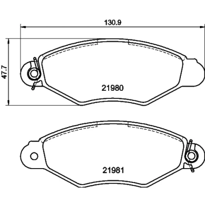 Bild av HELLA 8DB 355 019 301 Jeu de plaquettes frein contact signal d&#039;usure inclus avec vis d&#039;étrier accessoires