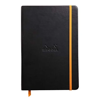Bild av Rhodia 118742C Rhodiarama Book (DIN A5, 14,8 x 21 cm anteckningsbok med elastiskt band, linjerad, 96 ark) 1 st svart