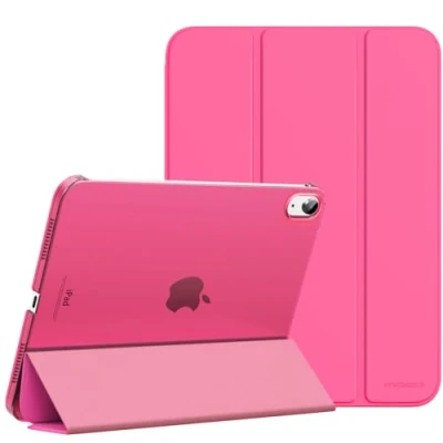 Bild av MoKo Case for iPad 10th Generation 2022, Slim Stand Hard PC Translucent Back Shell Smart Cover Gen 10.9 inch Support Touch ID, Auto Wake/Sleep, Oak Color, Persian Pink