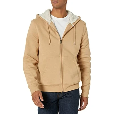 Bild av Amazon Essentials Men&#039;s Sherpa fodrad fleecetröja med dragkedja, Kamelbrun ljung, L