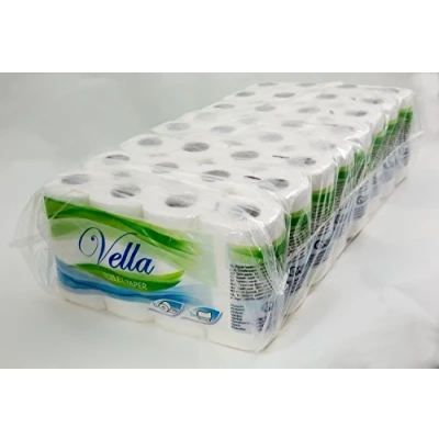 Bild av 64 rullar Vella toalettpapper, 3 lager, cellulosa vit, 150 ark per rulle