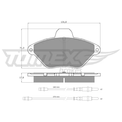 Bild av TOMEX brakes TX 13 36 Jeu de plaquettes frein Essieu avant contact signal d&#039;usure inclus avec accessoires CITROËN: Xantia 3/5 portes