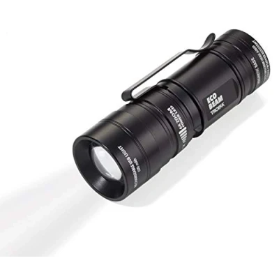 Bild av TROIKA Ficklampa ECO BEAM TOR52/BK uppladdningsbar LED lampa (vit) 3 funktioner: 2 styrkor, blinkande ljus, 6 gånger zoom med magnet 600 mAh batteri inkl. laddningskabel originalet från
