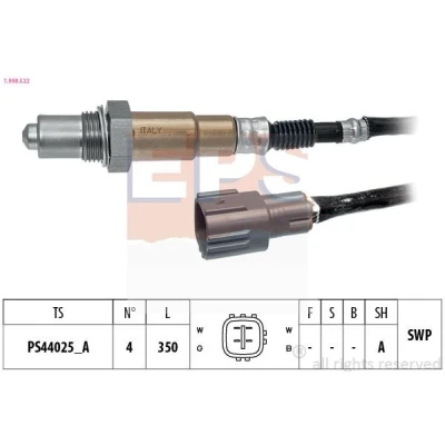 Bild av EPS 1.998.522 Sonde lambda chauffé, planaire, Filetage prégraissé TOYOTA: Land Cruiser 200, Yaris I 3/5 portes, II portes