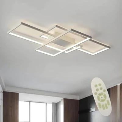 Bild av LED taklampa Modernt vardagsrum Ljuskrona Dimbar Kreativ designlampa Takarmatur Belysning Vardagsrumslampor Sovrumslampor Studiekontor Taklampa,White,140x80x6.5cm