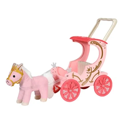 Bild av Baby Annabell Little Calèche &amp; Pony 707210 för 36 cm till 43 dockor småbarn vagnen innehåller ljuseffekter, 1 avtagbart handtag/sele batterier krävs från år