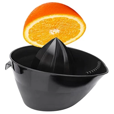 Bild av Vilde citronpress, citruspress, fruktjuicepress, manuellt handdriven för stora frukter, grapefrukt, apelsiner, svart med avlopp handtag