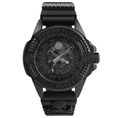 Bild av Philipp Plein herrklocka analog kvarts $Kull, svart, Rem