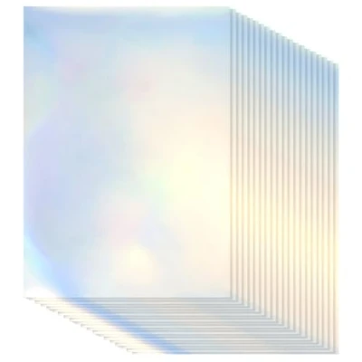Bild av QWORK® 20 ark tryckbara holografiska klistermärken självhäftande A4 regnbåge vinylklistermärken papper vattentäta snabbtorkande för bläckstråle/laserskrivare (210 x 297 mm)