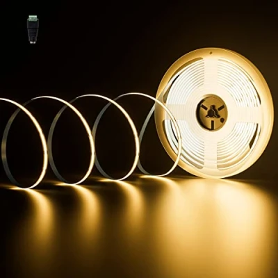 Bild av PAUTIX 2 700 K, DC24 V, COB LED remsa, 10 m 4 800 lysdioder CRI 90+, 8 mm bredd, enhetliga lampor, ljustejp för sovrum, heminredningsprojekt (strömförsörjning ingår inte)