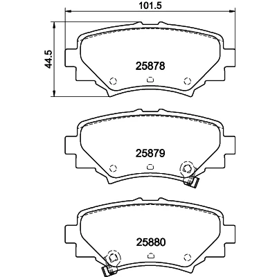 Bild av HELLA 8DB 355 021 411 Jeu de plaquettes frein avec indicateur d&#039;usure MAZDA: 3 3/5 portes, Berline
