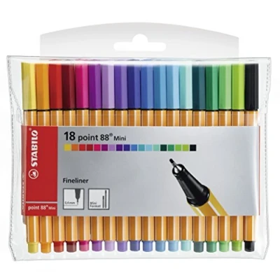 Bild av Fineliner STABILO point 88 Mini Förpackning med 18 Blandade färger