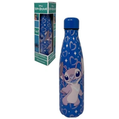Bild av CARTOON Blå ängel och Stitch rostfritt stål isolerad flaska med skruvbar lock 500 ml vattenflaska för barn pojkar