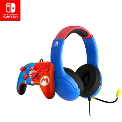 Bild av PDP Gaming officiellt Licensierad Mario Bundle for Switch Works med OLED &amp; Lite, Blått och rött