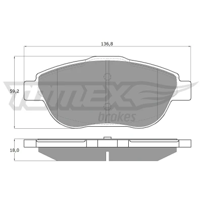Bild av TOMEX brakes TX 16 25 Jeu de plaquettes frein Essieu avant CITROËN: C3 II, DS3 3 portes, Picasso, PEUGEOT: 2008 Break, 208 II 3/5 portes