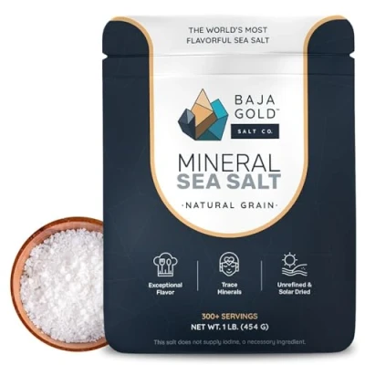 Bild av Baja Gold Mineral Sea Salt Mineralt Havssalt Oraffinerat Havssalt, Rikt på Mineraler, 454g Perfekt för Gourmetmatlagning, Hälsosam Kost och Mångsidig Användning