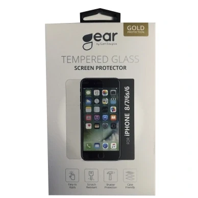 Bild av GEAR Glass Prot. Flat Case Friendly 2.5D GOLD iPhone6/7/8/SE