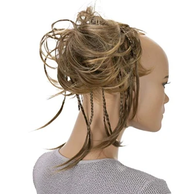 Bild av CAISHA XXL Hårstycke Hårelastiskt Updos Brudfrisyrer Voluminöst Vågigt Bulle Brun Blandning G6D