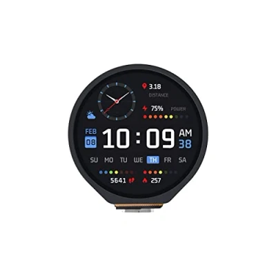 Bild av RP2040 MCU kort med 1,28 tum rund touch LCD skärm modul 240 x upplösning 65K RGB färger IPS baserad på Raspberry Pi RP2040, Accelerometer och gyroskopsensor, USB Type C kontakt