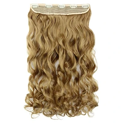 Bild av CAISHA 55cm Clip In Extensions Hårförlängning Hårstycke Rak Voluminös Vågig Guldblond C64 1