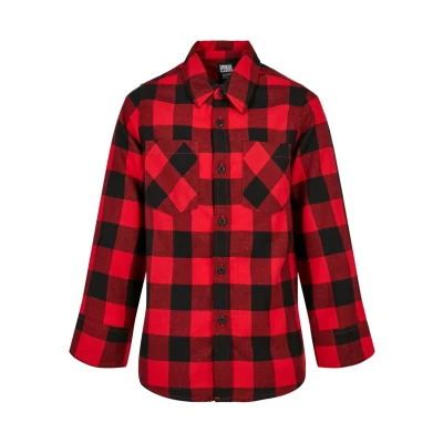 Bild av Urban Classics Checked Skjorta för barn, Storlek: 158/164, Black/red